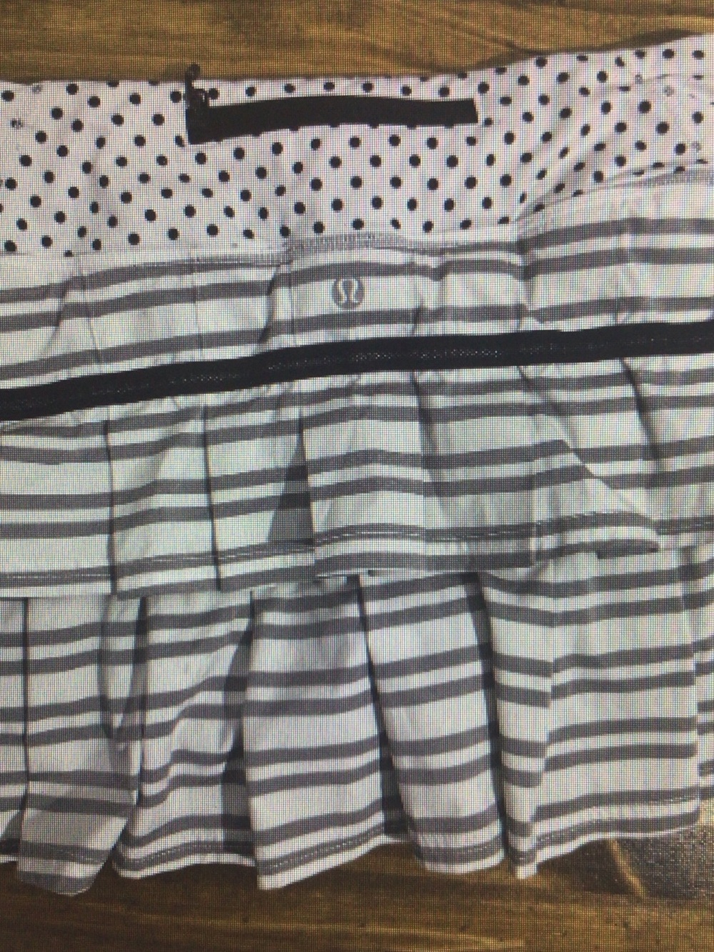 Lululemon Striped Ruffle Skirt in White & Gray